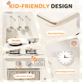 thumbnail image 6 of TLSUNNY Kids Wooden Play Kitchen, w/ Sink, Stove, Knobs and Curtained Cabinet, Pefect Height for Toddlers, 6 of 10