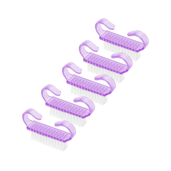 Cepillo de limpieza de uñas de 5 piezas duradero Unique Bargains para limpiar uñas de las manos pequeñas morado