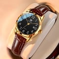 thumbnail image 3 of OLEVS Classic Leather Watches for Women, Business Dress Roman Arabic Numerals Ladies Watches, Waterproof Analog Quartz Womens Wrist Watches Brown Leather Strap Relojes para Mujer, 3 of 12