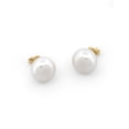 thumbnail image 1 of Aretes Perla Natural Cultivada 10 mm Oro Sólido 10k, 1 of 4