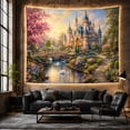 thumbnail image 6 of Armchair Bookshelf Cat with Sprawling Magical Fairy, Cozy Dark Academia for Book Lovers, Aesthetic Wall Decor, Valentine'S Day Gift, Tapestry Wall Hanging for Dorm and Living Room, 6 of 7