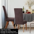 thumbnail image 2 of PiccoCasa 2 Pack Jacquard Stretch Armless Chair Covers for Dining Room Removable Seat Furniture Cover Chocolate, 2 of 7