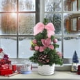 thumbnail image 3 of Gallickan Mini Christmas Tree, Small Tabletop Decor, Christmas Wreath Set, Household Holiday Ornaments, for Desktop Display and Festive Home Decor, Pink, 3 of 6