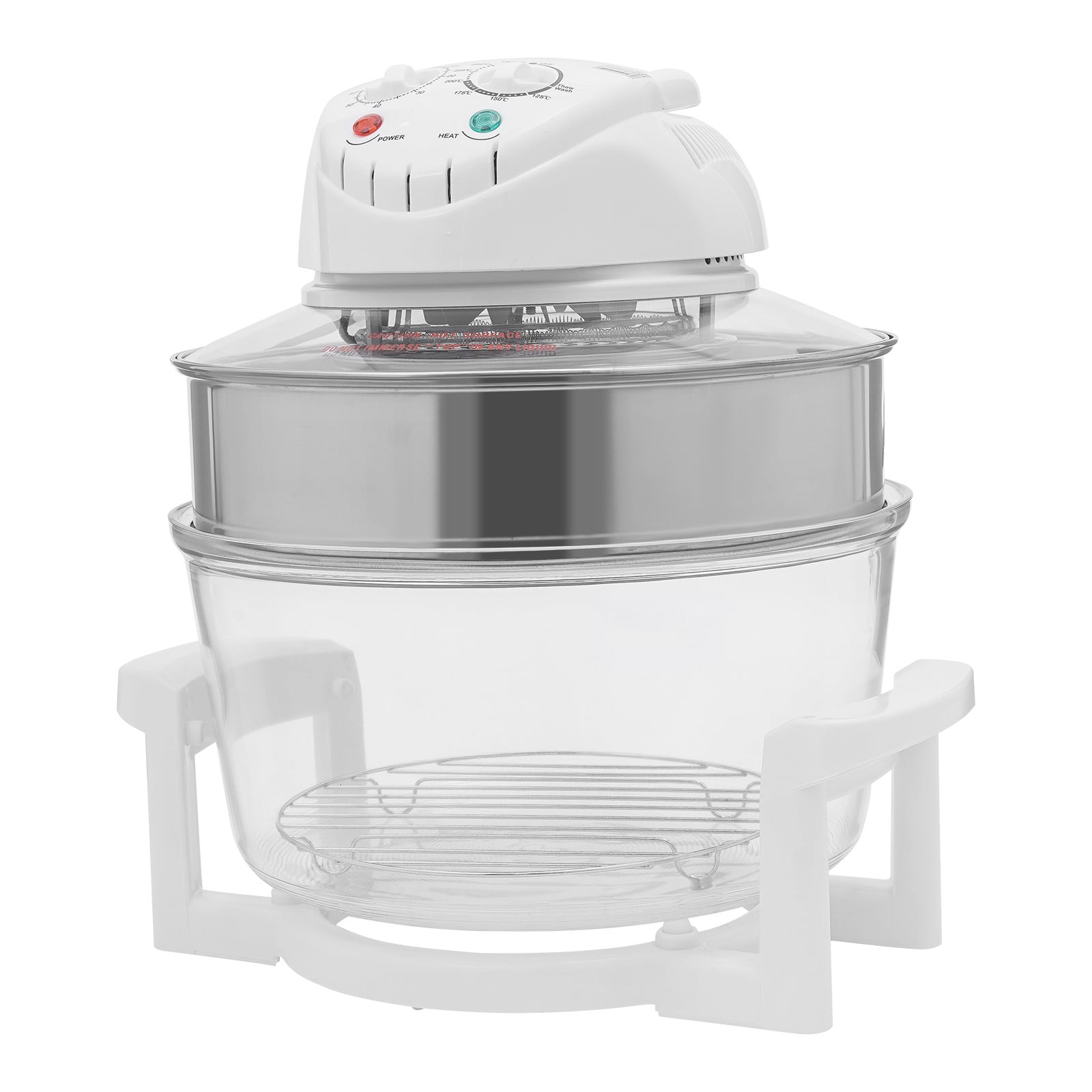 Glass Air Fryer 18Qt with Viewing Window, 1400W Halogen Air Fryer Oven for Quick Cooking, 360° Visible To Watch Food, with 8 Accessories for Baking Roasting Grilling, 60 Min Timer & 482℉,