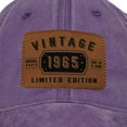 thumbnail image 2 of Vintage 1965 60th Birthday Gifts for Men Women Adjustable Washed Leather Patch Baseball Cap Gift Ideas for Dad Mom, 2 of 6