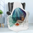 thumbnail image 4 of Pearls Soft Flannel Fleece Blanket, Underwater World Shelled Mollusk Corals Pearls Crystalline Form Sea Nautical Theme, Cozy Plush for Indoor and Outdoor Use, 60" x 80", Multicolor, by Ambesonne, 4 of 5