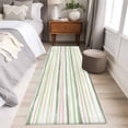 thumbnail image 5 of 2x6 Kitchen Runner Rug, Green Pink Stripes Non-Skid Rubber Backing Large Rectangle Rugs - Living Room Bedroom Home Office, Gradient Geometric Smear Art Paint Indoor Floor Mat Carpets Washable Rug, 5 of 9