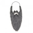thumbnail image 3 of Maquillaje de disfraz de barba falsa Barba de Papá Noel para Navidad para presentaciones en el escenario Gris 44cm, 3 of 8