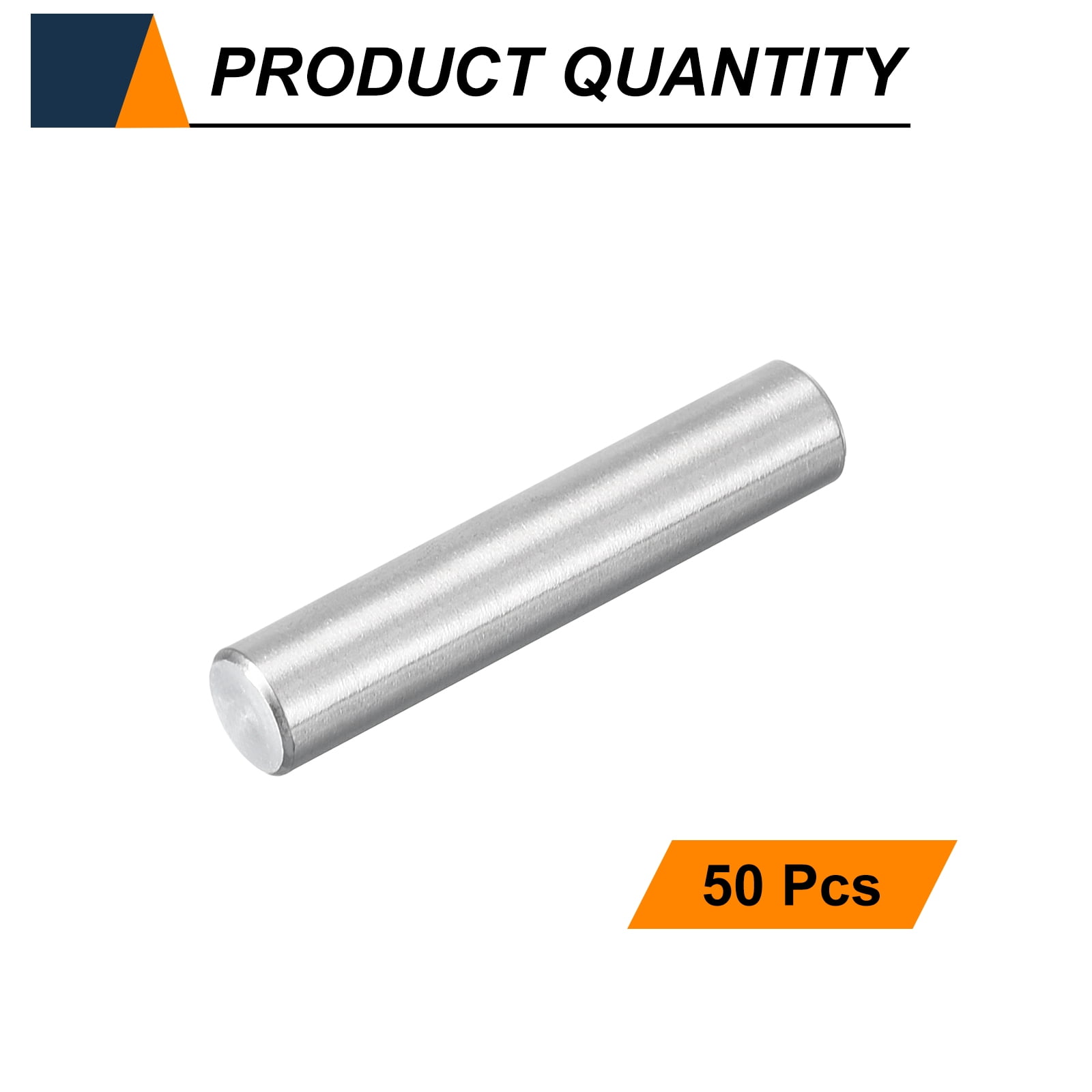 Uxcell 50pcs Dowel Pins M6(6mm) x 32mm 304 Stainless Steel Cylindrical Shelf Support Peg Pin Rod Fasten Elements for Metal Devices Wood Furniture DIY Installation, Silver