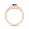 thumbnail image 2 of ANGARA Natural Split Shank Round Tanzanite Halo Ring with Cluster Diamonds in 14K Rose Gold for Women (Size-6mm) | December Birthstone, Anniversary, Jewelry Gift for Women | Natural Tanzanite Ring, 2 of 8