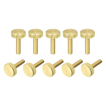 

Uxcell Knurled Thumb Screws M4x16mm Flat Brass Bolts Grip Knobs Fasteners 10Pack