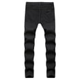 thumbnail image 3 of Juicy Trendz Men’s Distressed Ripped Jeans – Regular Fit Stretch Denim Pants with Knee Holes, Lightweight Biker Streetwear Style Black W30 X L30, 3 of 5