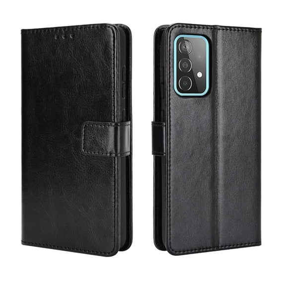 Samsung Galaxy A52 5G Case Textured Horizontal and Vertical Flip Leather Wallet Case with Holder, Card Slots Magnetic Closure Case for Galaxy A52 5G - Black