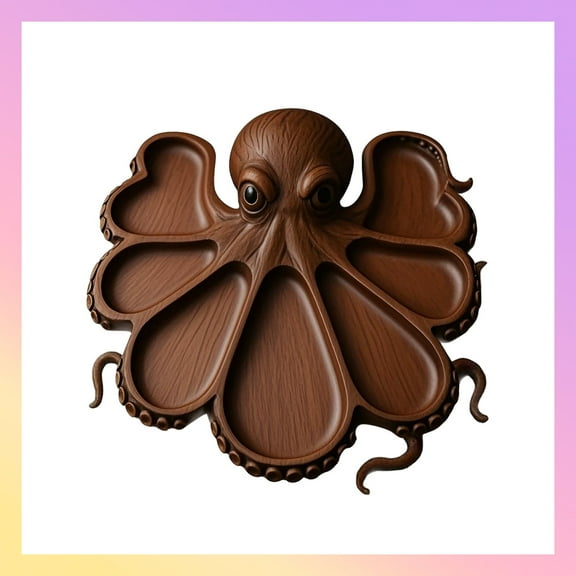 BOZHOU Octopus Charcuterie Platter - 8-Tentacles Octopus Charcuterie Board Nautical Wood Board for Cheese & Meats, , Fun Beach Lover's Gift