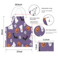 thumbnail image 7 of Purple Halloween Ghosts Skulls and Bats Apron-Garden Aprons for Women with Pockets-Cotton Linen Waterproof Kitchen Cooking Gardening Aprons Adjustable for Kitchen,Cooking,BBQ and Salon 32"x27", 7 of 7