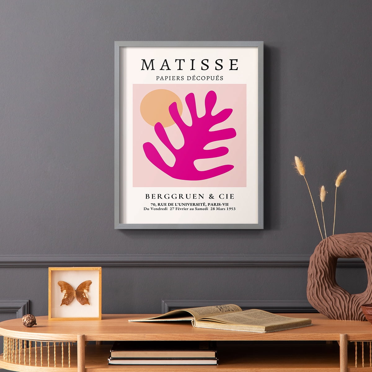 Matisse CLIV Framed Print in Gray Solid Wood 8 x 10 Framed Print