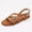 BROWN, variant on Women's Gladiator Studded Rhinestone Flat Sandals, Adjustable Metal Buckle Summer Casual Shoes