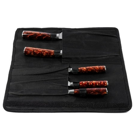 

Black Chef cutter Roll Bag 5 Pockets Portable Oxford Cooking cutter Storage Bags