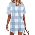 thumbnail image 7 of cfhntfmh 2 Piece Outfits for Women Summer Trendy Print Round Neck Buttons Tops Baggy Pocketed Shorts Loungewear Sets, 7 of 7
