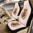 thumbnail image 3 of Xixirimido Car Seat Covers for Front Seats 5Pcs Car Accessories with Seat Belt Covers & Center Console Cover Universal Fit for SUVs,Vans,Trucks,Sedans, Highland Cattle Floral Pink, 3 of 8