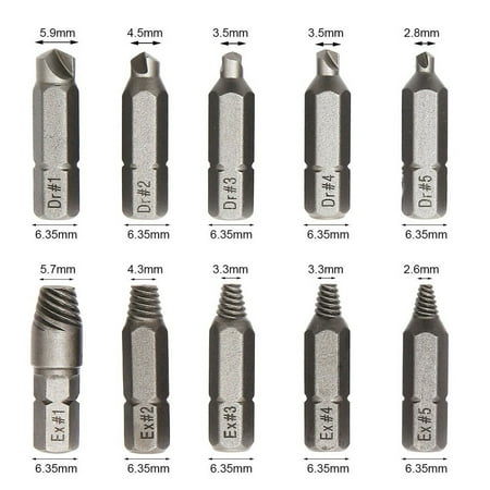 

Damaged Screw Tap Remove Tool Broken Head Screw Extractor Drill Bit 4mm 6.35mm