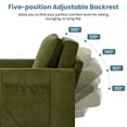 thumbnail image 4 of Convertible Sleeper Chair Bed, 31.5" Upholstered Pull Out Sofa Bed with 5-Position Adjustable Backrest, Fold Out Chair Bed for Living Room, Apartment, Green, 4 of 10