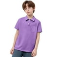 thumbnail image 3 of Kid Boys Polo Shirts Purple Uniform Shirts for Boys Summer Polo Shirt Short Sleeve Toddler Shirts Boys Clothes Size 11-12 Years, 3 of 3