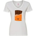 thumbnail image 3 of Inktastic Cute Kawaii Chocolate Candy Bar Women's V-Neck T-Shirt, 3 of 5