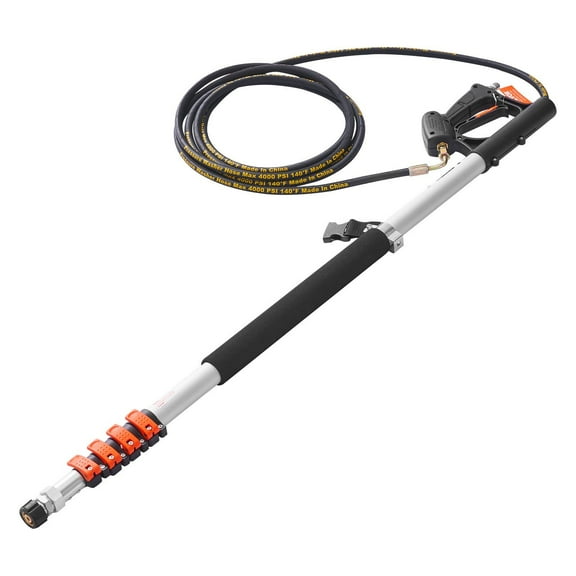 18ft Telescoping Pressure Washer Wand - Extendable Spray Pole with Detachable Brush Head - for High Reach Cleaning