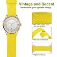thumbnail image 2 of Bracelet en Nylon Perlon Unisexe avec Boucle Argentée en Acier Inoxydable, Jaune, 14mm, 2 of 6