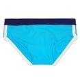 thumbnail image 5 of Umfun Men's Color Block Stripe Swim Briefs Low Rise Slim Fit Premium Stretch Swim Bikini for Beach Sunbathing Pool and Casual Resort Leisure Wear, 5 of 7