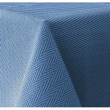 Tektrum 70 X 70 inch Square Herringbone Jacquard Textured Tablecloth Table Cover - Waterproof/Spill Proof/Stain Resistant/Wrinkle Free/Heavy Duty -Great for Banquet, Parties, Dinner, Wedding (Blue)