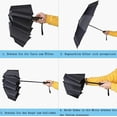 thumbnail image 3 of Paraguas plegable compacto, paraguas de viaje a prueba de viento con mecanismo de apertura y cierre, revestimiento de teflón, techo reforzado, mango ergonómico, bolsa para paraguas, 3 of 6