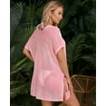 thumbnail image 4 of Swimsuit Cover Up for Women Cute Floral Crochet Beach Cover Up Loose Batwing Sleeve Swim Bathing Suit Cover Ups with Side Split Shermie, 4 of 6