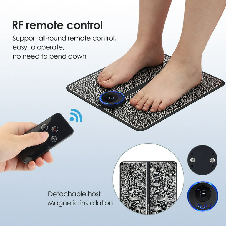1pc Ems Foot Massage Mat + 2 Pads & Remote Control, Electric Pulse