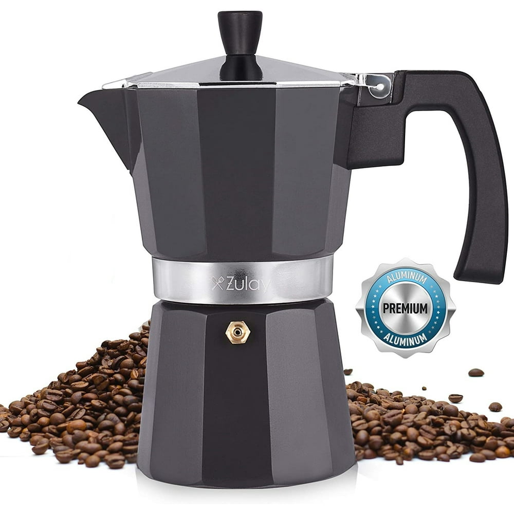 Zulay Classic Stovetop Espresso Maker for Great Flavored Strong Espresso, Classic Italian Style