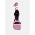 thumbnail image 4 of FIRECROWN Pink Rhinestone Platform High Block Sandals, 4 of 6