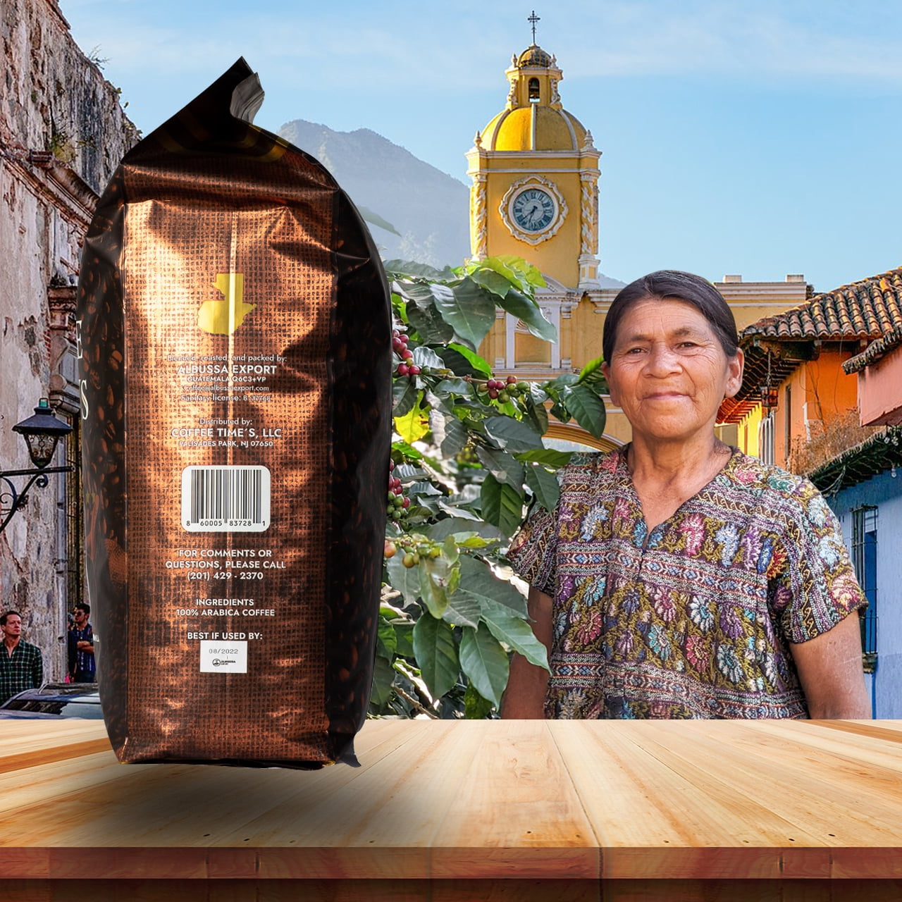 Coffe Times, Whole Bean Coffee Packets, Dark Roast - Strong Body, Coffee with Flavor notes of Molasses, Chocolate and Vanilla, (5 lb bags, Pack of 4 units)