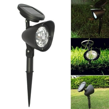 2-in-1 Waterproof 4 LED Solar Spotlight Adjustable Landscape Light Security Lighting Dark Sensing Auto On/Off for Patio Deck Yard Garden Driveway Pool (Best Solar Spotlights For Yard)