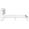 thumbnail image 4 of Zarler Queen Size Platform Bed Frame with Wooden Headboard and Footboard Heavy Duty Metal Platform Mattress Foundation White Frame, 4 of 10