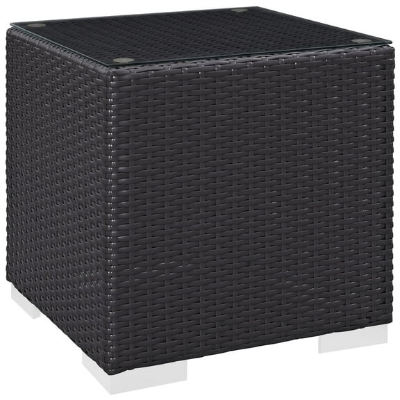 Modern Contemporary Urban Design Outdoor Patio Balcony Sofa Side Table, Brown, Rattan