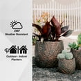 thumbnail image 2 of XBrand PL6707BN XBrand 17.7', 12.6' and 9'W Round Brown and Bronze Fiberstone/Cement Indoor Outdoor Planters (Set of 3), 2 of 9
