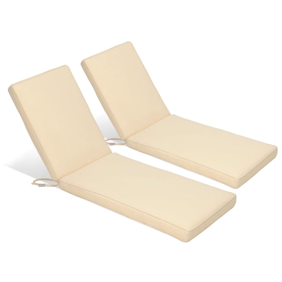 Aoodor Outdoor Lounger Cushions 72''L x 21''W x 3"H Chair Seat Cushion - Set of 2
