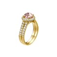 thumbnail image 2 of 14K Yellow Gold 1.50 CT natural peach/pink VS Morganite Ring with Diamonds Halo Double Shank Designer, 2 of 2