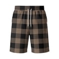 thumbnail image 4 of Resicozy Casual Plaid Shorts for Men 2026 Casual Relaxed Fit Drawstring Elastic Waist Shorts with Pockets Coffee L, 4 of 5