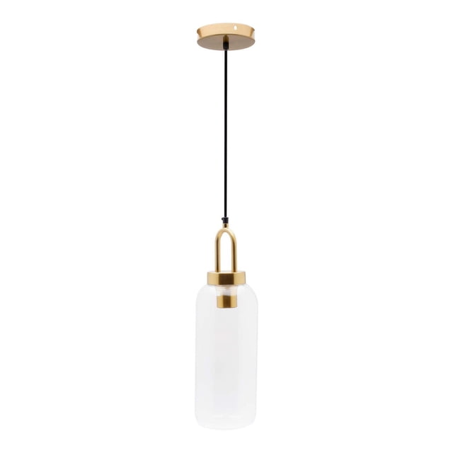 Lámpara Colgante Vintage Eser Vidrio Acero Latón 1 Luz