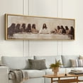 thumbnail image 2 of Large Framed Canvas Print The Last Supper Framed Canvas - Classic Religious Wall Art Decorative Ready to Hang Painting for Living room Bedroom - 60"x20" Natural Frame, 2 of 7