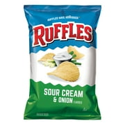 Ruffles Sour Cream and Onion Potato Chips, 8.5 oz Bag