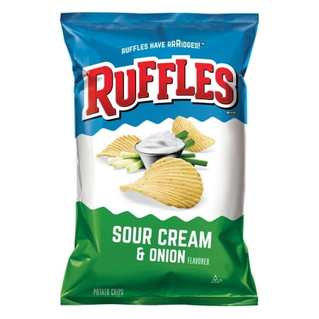 Ruffles Sour Cream and Onion Potato Chips, 8.5 oz Bag