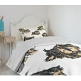 thumbnail image 4 of Ambesonne Yorkie Quilted Bedspread Set 2 Pcs, Terrier Cartoon, Twin Size, Pale Coffee Black, 4 of 6